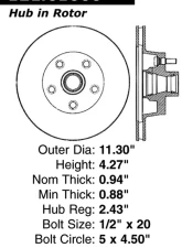 Centric C-Tek Standard Brake Rotor 121.61000                                     - 121.61000 - Image 2