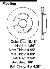 Centric C-Tek Standard Brake Rotor 121.61019                                     - 121.61019 - Image 4