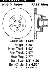 Centric C-Tek Standard Brake Rotor 121.61034                                     - 121.61034 - Image 4