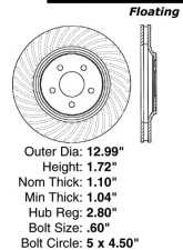 Centric C-Tek Standard Brake Rotor 121.61044                                     - 121.61044 - Image 2
