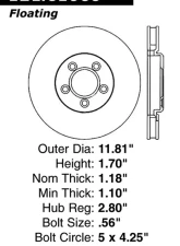 Centric C-Tek Standard Brake Rotor 121.61060                                     - 121.61060 - Image 4
