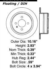 Centric C-Tek Standard Brake Rotor 121.61066                                     - 121.61066 - Image 4