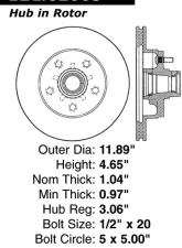 Centric C-Tek Standard Brake Rotor 121.62003                                     - 121.62003 - Image 4