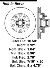 Centric C-Tek Standard Brake Rotor 121.62006                                     - 121.62006 - Image 4