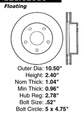 Centric C-Tek Standard Brake Rotor 121.62016                                     - 121.62016 - Image 4