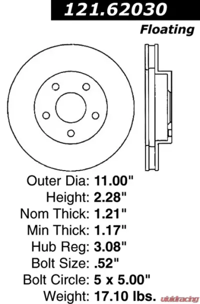 Centric C-Tek Standard Brake Rotor 121.62030 - 121.62030
