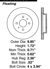 Centric C-Tek Standard Brake Rotor 121.62038                                     - 121.62038 - Image 4