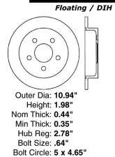 Centric C-Tek Standard Brake Rotor 121.62058                                     - 121.62058 - Image 4