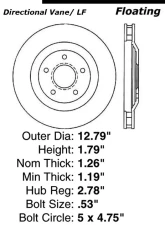 Centric C-Tek Standard Brake Rotor 121.62059                                     - 121.62059 - Image 4