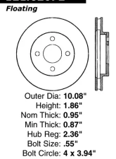 Centric C-Tek Standard Brake Rotor 121.62072                                     - 121.62072 - Image 4