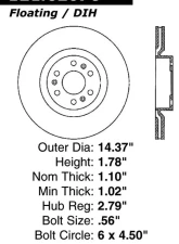 Centric C-Tek Standard Brake Rotor 121.62076                                     - 121.62076 - Image 2