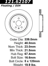 Centric C-Tek Standard Brake Rotor 121.62107                                     - 121.62107 - Image 4