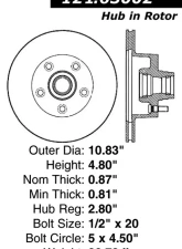 Centric C-Tek Standard Brake Rotor 121.63002                                     - 121.63002 - Image 4