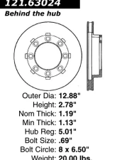 Centric C-Tek Standard Brake Rotor 121.63024                                     - 121.63024 - Image 4