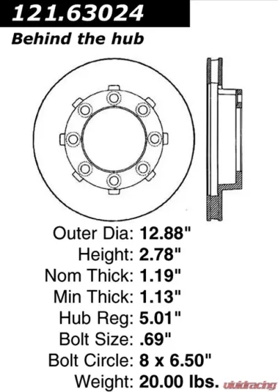 Centric C-Tek Standard Brake Rotor 121.63024 - 121.63024