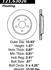 Centric C-Tek Standard Brake Rotor 121.63026                                     - 121.63026 - Image 4