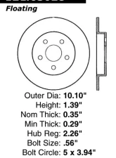 Centric C-Tek Standard Brake Rotor 121.63028                                     - 121.63028 - Image 3