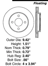 Centric C-Tek Standard Brake Rotor 121.63038                                     - 121.63038 - Image 4