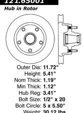 Centric C-Tek Standard Brake Rotor 121.65001                                     - 121.65001 - Image 4