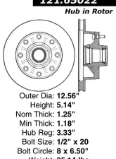 Centric C-Tek Standard Brake Rotor 121.65022                                     - 121.65022 - Image 4