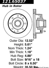 Centric C-Tek Standard Brake Rotor 121.65037                                     - 121.65037 - Image 2