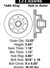 Centric C-Tek Standard Brake Rotor 121.65046                                     - 121.65046 - Image 4