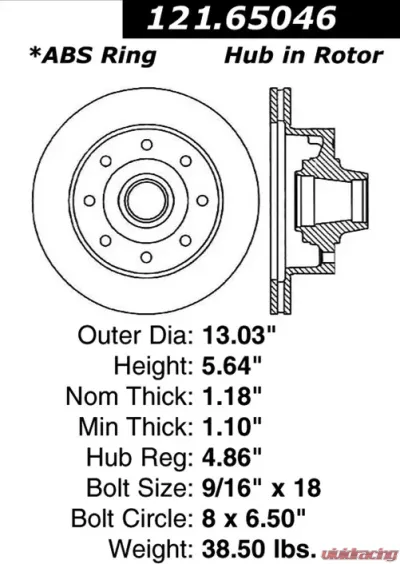 Centric C-Tek Standard Brake Rotor 121.65046 - 121.65046