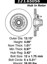 Centric C-Tek Standard Brake Rotor 121.65056                                     - 121.65056 - Image 4