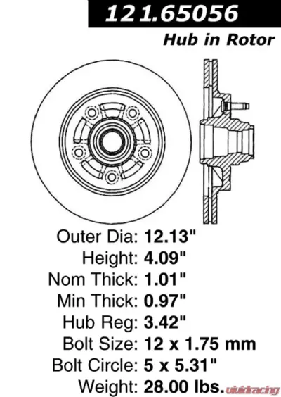Centric C-Tek Standard Brake Rotor 121.65056 - 121.65056