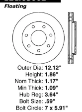 Centric C-Tek Standard Brake Rotor 121.65062                                     - 121.65062 - Image 2