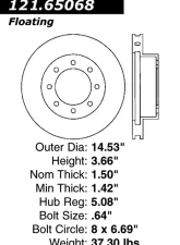 Centric C-Tek Standard Brake Rotor 121.65068                                     - 121.65068 - Image 4
