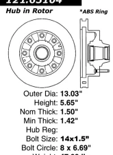 Centric C-Tek Standard Brake Rotor 121.65104                                     - 121.65104 - Image 4