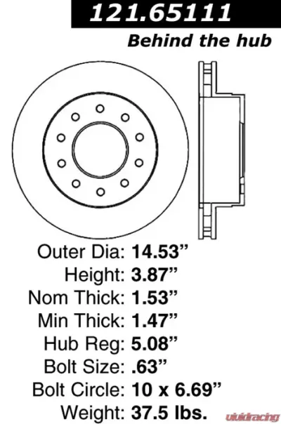 Centric C-Tek Standard Brake Rotor 121.65111 - 121.65111