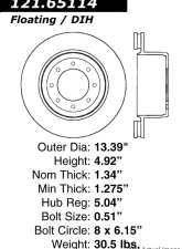 Centric C-Tek Standard Brake Rotor 121.65114                                     - 121.65114 - Image 2