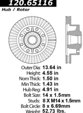 Centric C-Tek Standard Brake Rotor 121.65116                                     - 121.65116 - Image 2