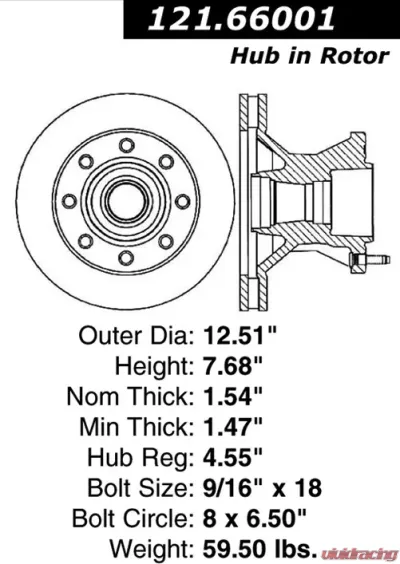 Centric C-Tek Standard Brake Rotor 121.66001 - 121.66001