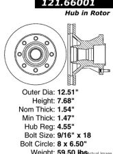 Centric C-Tek Standard Brake Rotor 121.66001                                     - 121.66001 - Image 2