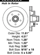 Centric C-Tek Standard Brake Rotor 121.66011                                     - 121.66011 - Image 4