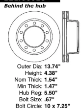 Centric C-Tek Standard Brake Rotor 121.66018                                     - 121.66018 - Image 4