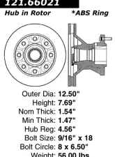 Centric C-Tek Standard Brake Rotor 121.66021                                     - 121.66021 - Image 4