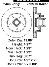 Centric C-Tek Standard Brake Rotor 121.66029                                     - 121.66029 - Image 4