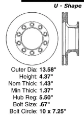 Centric C-Tek Standard Brake Rotor 121.66032                                     - 121.66032 - Image 2