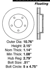 Centric C-Tek Standard Brake Rotor 121.66038                                     - 121.66038 - Image 4