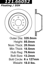 Centric C-Tek Standard Brake Rotor 121.66052                                     - 121.66052 - Image 4