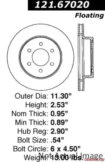 Centric C-Tek Standard Brake Rotor 121.67020 - 121.67020