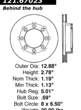 Centric C-Tek Standard Brake Rotor 121.67023                                     - 121.67023 - Image 4