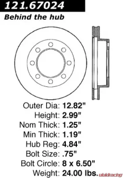 Centric C-Tek Standard Brake Rotor 121.67024 - 121.67024