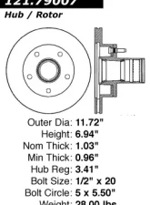 Centric C-Tek Standard Brake Rotor 121.79007                                     - 121.79007 - Image 2