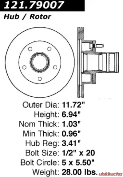 Centric C-Tek Standard Brake Rotor 121.79007 - 121.79007
