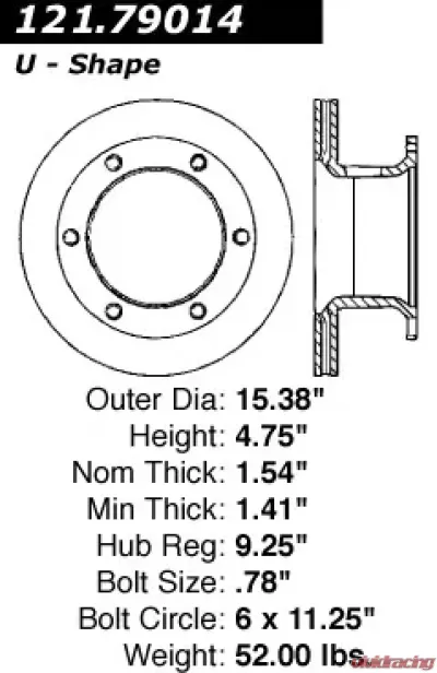 Centric C-Tek Standard Brake Rotor 121.79014 - 121.79014